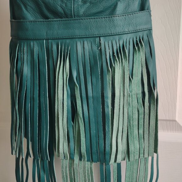 Vintage boho moto western leather fringe crossbody - handmade in Mexico - NWOT - Picture 2 of 11